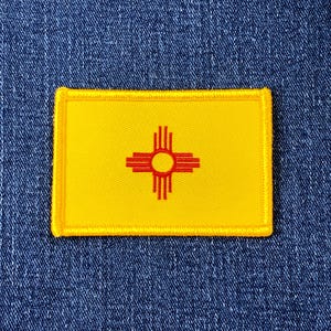 New Mexico Patch - Embroidered NM State Flag Badge 3.25" (Iron On)
