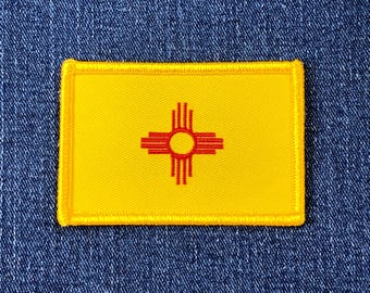 New Mexico Patch - Gesticktes NM State Flaggenabzeichen 8,5 cm (zum Aufbügeln)