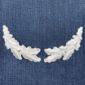 Embroidered Scrambled Eggs Patch Set: Silver Oak Leaf Military Insignia