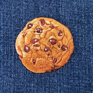 Chocolate Chip Cookie Applique Patch - Embroidered Sweet Treat Dessert Badge 2" (Iron On)