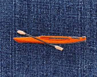 Kayak Applique Patch - Embroidered Paddling Recreation Adventure Badge 2-3/4" (Iron On)