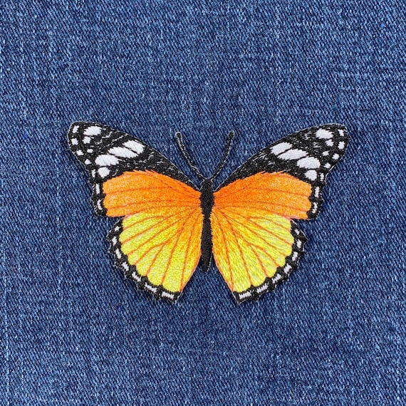 PatchClub Butterfly Applique Set - 4 Iron On / Sew On Embroidered Patches, 2.8 Inch Each