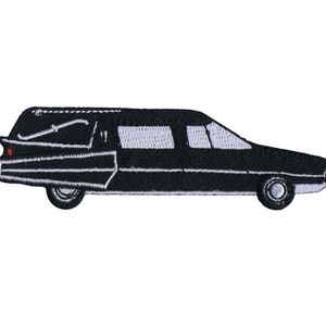 Hearse Applique Patch - Mortuary, Funeral, Station Wagon, Car 3.75" (Iron on)
