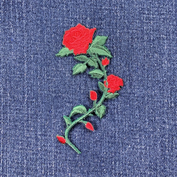 ClickEmb Paquete De 4 Rosas Rojas Para Planchar Con Apliques De San Valentín, Parche Para Planchar Con Símbolo De Amor