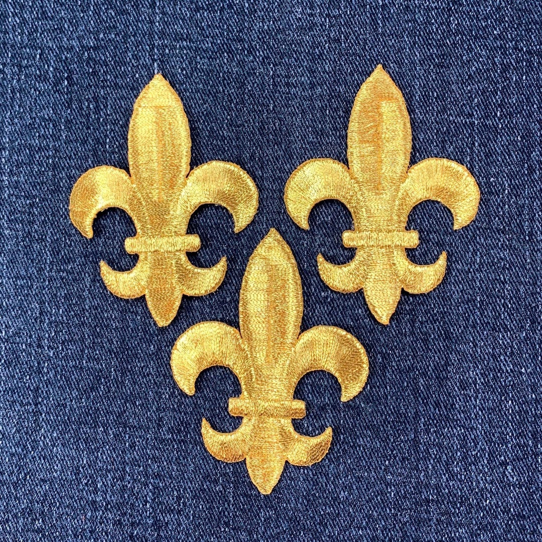 Fleur De Lis Iron On Patch Sew On Badge France Coat Of Arms French Flower Lily E - Foto 11
