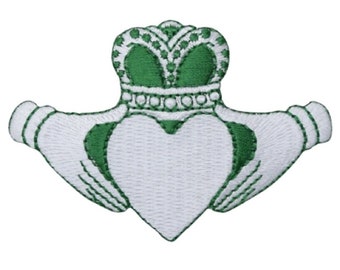 Claddagh Applique Patch - Heart, Love, Irish Badge 3" (Iron on)