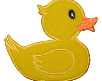 Yellow Rubber Ducky Applique Patch - Duckie Duck Facing Right Badge 3" (Iron on)