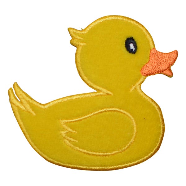 Yellow Rubber Ducky Applique Patch - Duckie Duck Facing Right Badge 3" (Iron on)