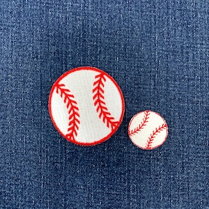 2-Pack Baseball Patch Set - Embroidered Sports Ball Badges (Iron On)