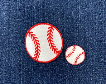 2-Pack Baseball Patch Set - Embroidered Sports Ball Badges (Iron On)