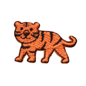 Tiger Applique Patch - Mini Embroidered Animal Badge 1-1/8" (Iron On)