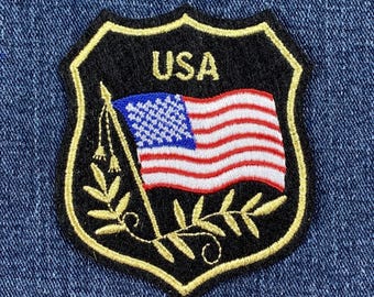 American Flag Patch - Embroidered United States USA Badge 3.25" (Iron On)