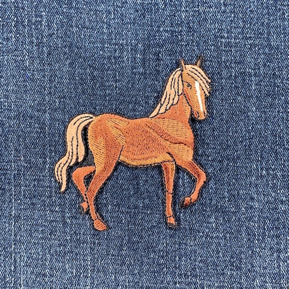 Horse Applique Patch - Embroidered Horseback Riding Badge 3" (Iron On)