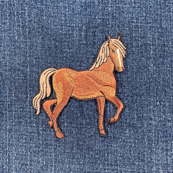 Horse Applique Patch - Embroidered Horseback Riding Badge 3" (Iron On)