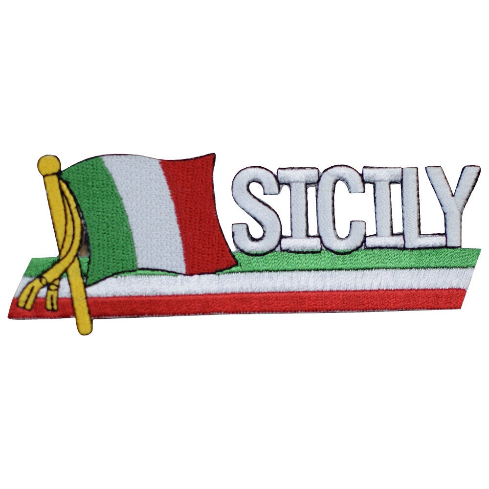 Sicily Patch - Italy, Mediterranean, Regione Siciliana Badge 4-7/8" (Iron on)