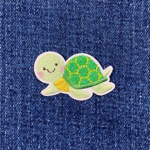 Turtle Applique Patch - Embroidered Sea Creature Badge 1-3/4" (Iron On)