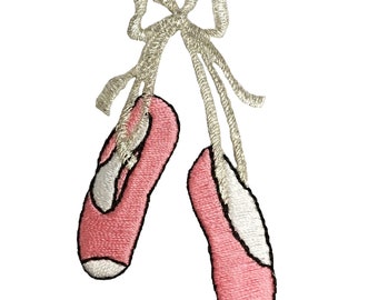 Ballerina Applique Patch - Dance Shoes, Ballet Slippers 2.5" (Iron on)