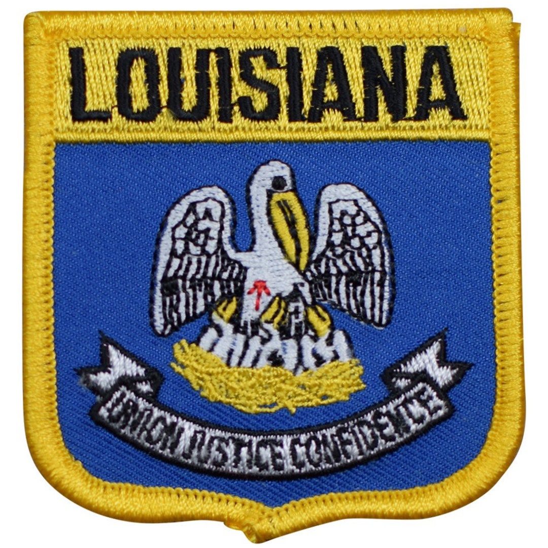 Louisiana Patch With Mississippi River | Baton Rouge New Orleans Embroidered Iron-On 2.75 Inch