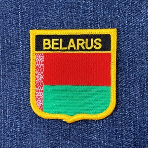 Belarus Patch - Embroidered Flag Shield Badge 2.75" (Iron On)