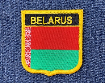 Belarus Patch - Embroidered Flag Shield Badge 2.75" (Iron On)