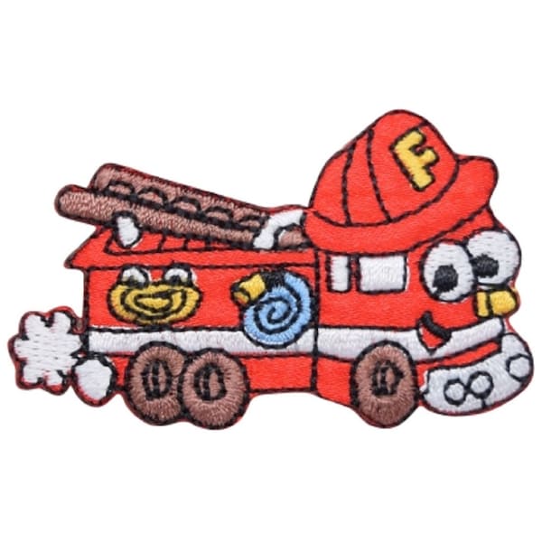 Fire Truck Applique Patch - Fire Engine, Firefighter Badge 2-3/8" (Iron on)