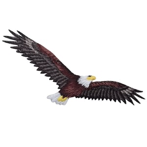 Bald Eagle Applique Patch - Soaring Bird, Animal Badge 4.5" (Iron on)