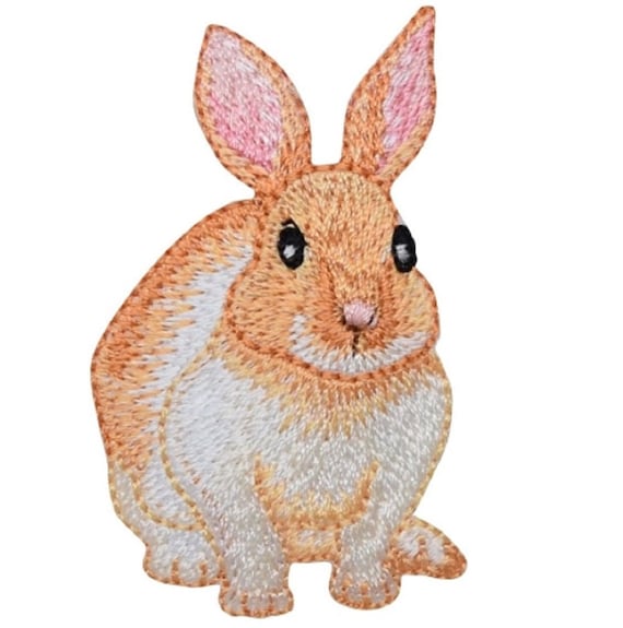 Easter Embroidered//Sequin Iron On Applique Patch Bunny Rabbit Lily