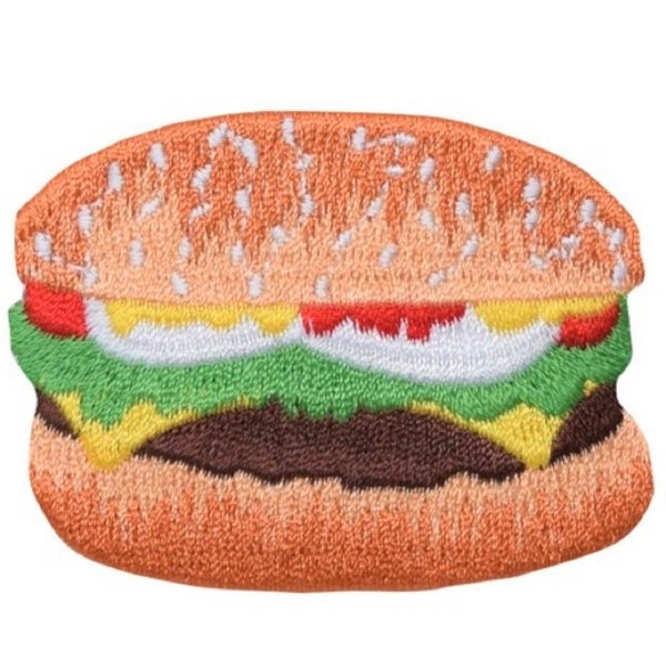 Cheeseburger Applique Patch - Hamburger, Burger, Cheese, Bun 2-3/8" (Iron on)