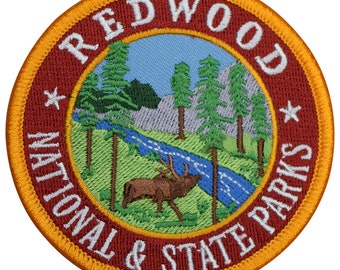 California Redwoods Patch - Redwood National & State Parks Badge 2.75" (Iron on)