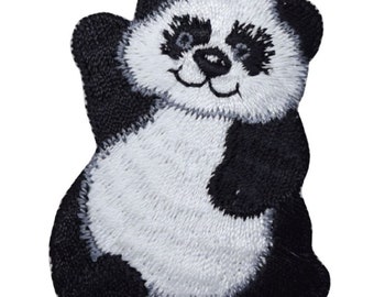 Patch appliqué panda - panda géant, ourson, ours, Sichuan, Chine 2-3/8" (fer à repasser)