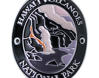 Hawaii Volcanoes National Park Walking Stick Medallion - Kilauea, Mauna Loa