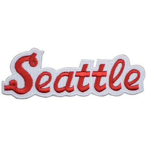 Seattle Patch - Red & White Washington Badge 4.25&quot; (Iron or Sew On)