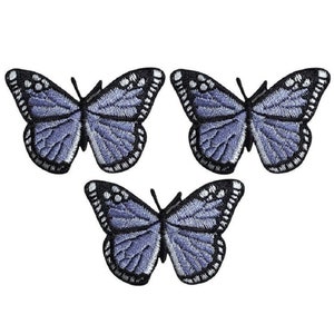 Grey Butterfly Iron on Patch Set, 3/5 Sew on Gray Butterflies Patches, Embroidered  Appliques, Embroidery Craft Supplies 