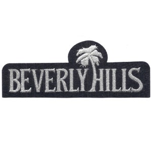 Beverly Hills Applique Patch - California Badge, Palm Tree 5.25" (Iron on)