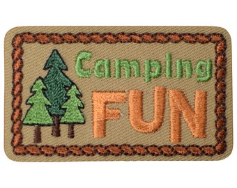 Camping Fun Patch - Camping Wandern Backpacking Badge 5,5 cm (Bügelbild)