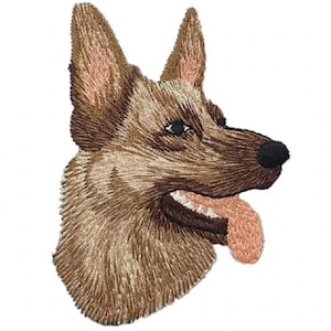 German Shepherd Applique Patch - Puppy Dog, Guard Dog Badge 3-3/8&quot; (Iron on)