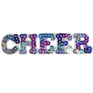 Sequin Cheerleading Applique Patch - Cheer Sports Badge 3.25&quot; (Iron on)