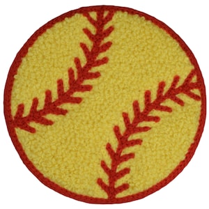 Large Chenille Softball Patch - Sports Ball, Letterman Jacket Badge 3&quot; (Iron on)