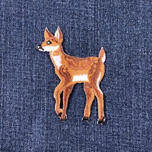 Deer Applique Patch - Embroidered Fawn Baby Animal Badge 2.5" (Iron On)