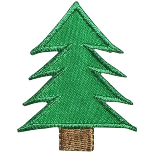 Pine Tree Applique Patch - Evergreen Conifer Christmas Tree Badge 2.25" (Iron on)
