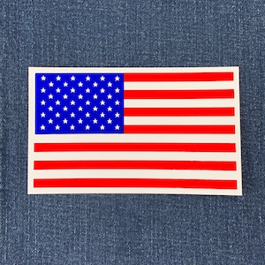 USA Flag Sticker: 5&quot; Vinyl Decal - UV Protectant, Car/Boat/RV