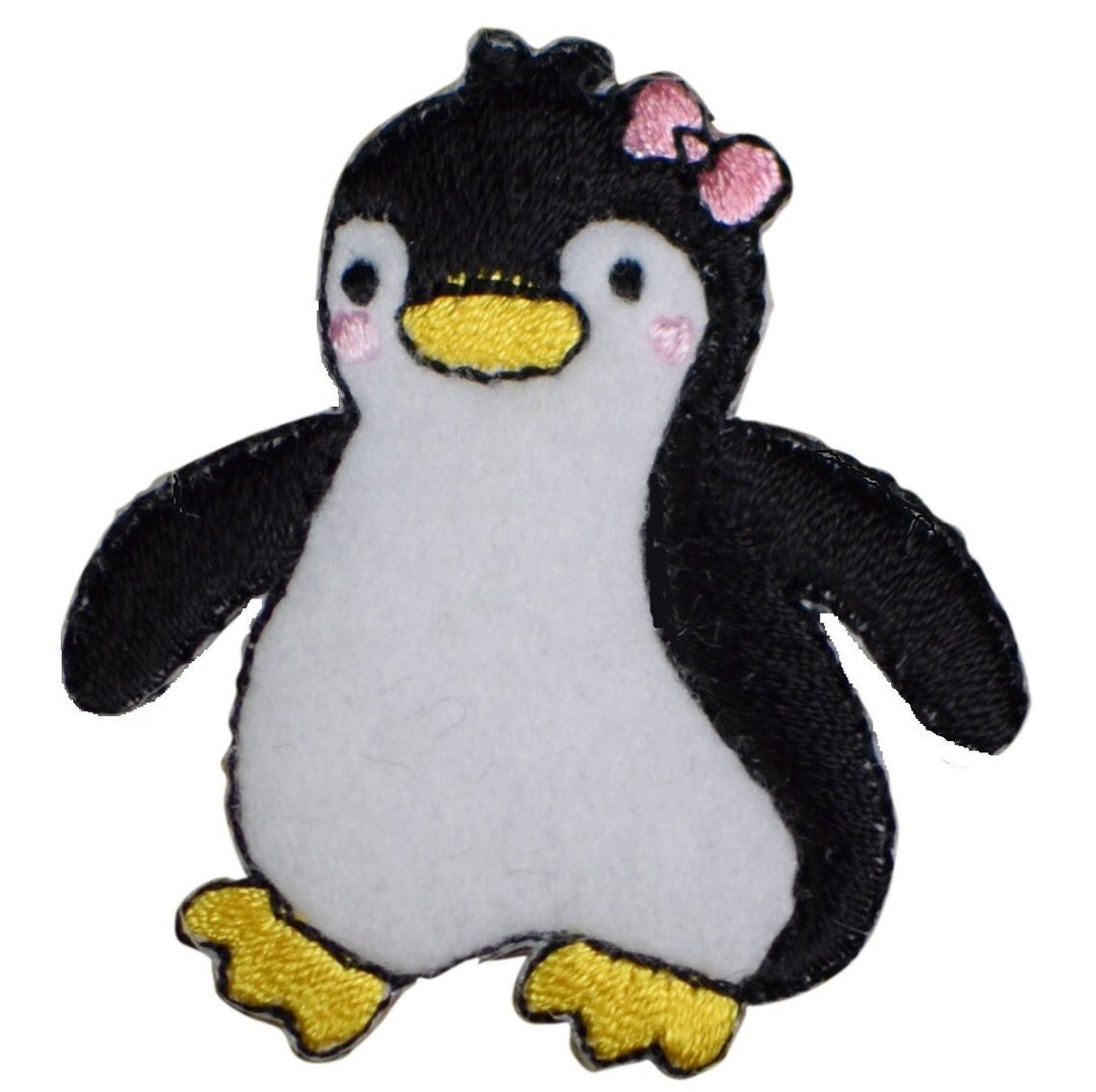 Girl Penguin Applique Patch Water Bird Animal Zookeeper Badge 1.75 iron