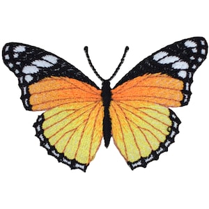 Monarch Butterfly Applique Patch - 100% Embroidered Insect Badge with Bright Colors 3&quot; (Iron on)