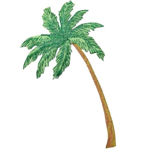 Large Palm Tree Applique Patch - Tropical Island Badge 4.75" (Iron on)