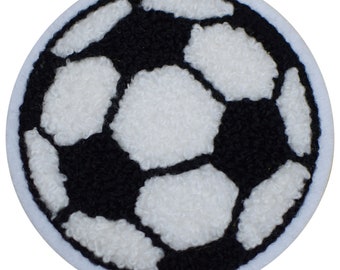 Chenille Soccer Patch - Sports Fútbol Ball Letterman Jacket 2-5/8" (Iron on)