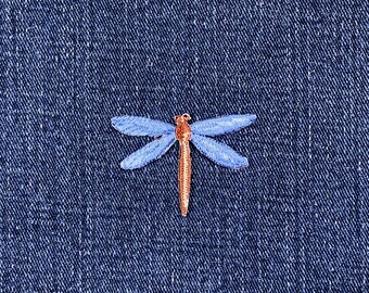 Dragonfly Applique Patch - Embroidered Insect Badge 1-3/4" (Iron On)
