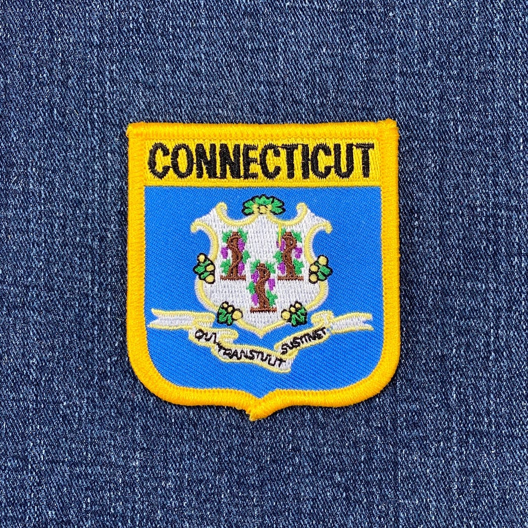 Connecticut Patch - Embroidered New England Flag Shield Badge 2.75 ...