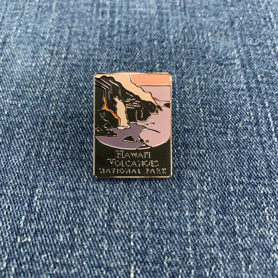 Volcano Pin Hawaii Volcanoes National Park Enamel Lapel Pin - Big Island Hiking ...