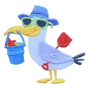 Seagull Applique Patch - Ocean, Beach, Sand Toys, Bird Badge 2.5&quot; (Iron on)
