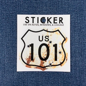 &quot;US 101 &quot;&quot;Rusty&quot;&quot; Landstraße Aufkleber - Kalifornien California Washington Aufkleber UV-Schutz Autos Boote RVs 2-7 / 8&quot;